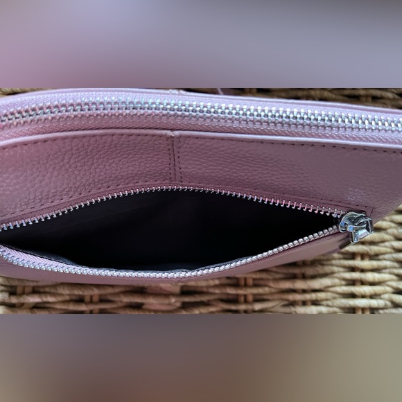 Lecxci Pebbled Leather Wristlet Clutch, Pink - Picture 13 of 13